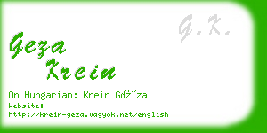 geza krein business card